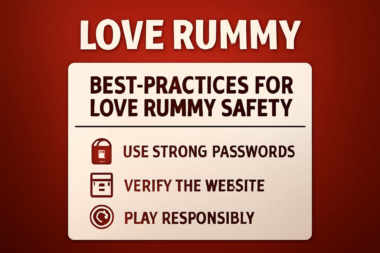 Informational graphic depicting best practices for Love Rummy safety.