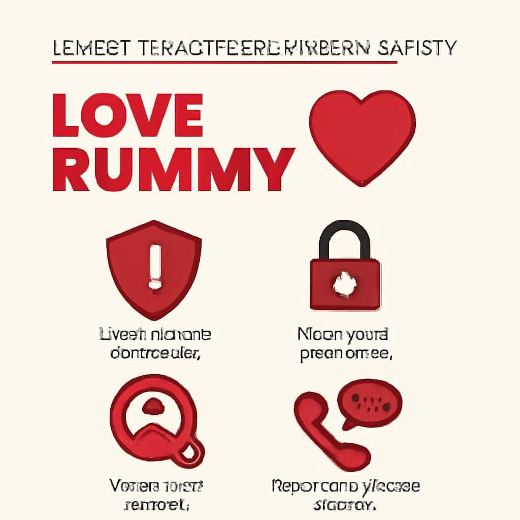 Diagram illustrating Love Rummy safety practices.