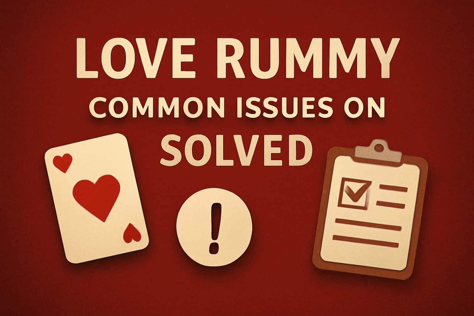 An informational scene about resolving common issues with the Love Rummy app.