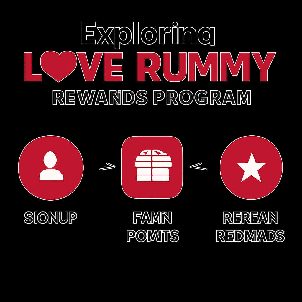Illustration of Love Rummy Rewards Program features.