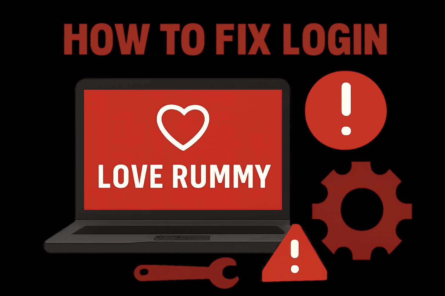 An informative visual about fixing login issues in Love Rummy.