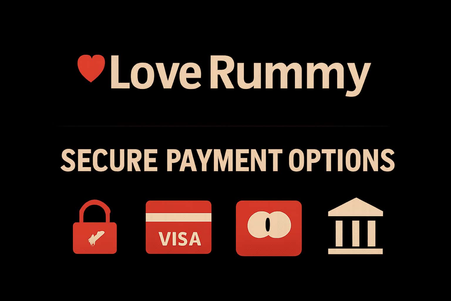 An informative graphic on secure payment options in the Love Rummy platform.