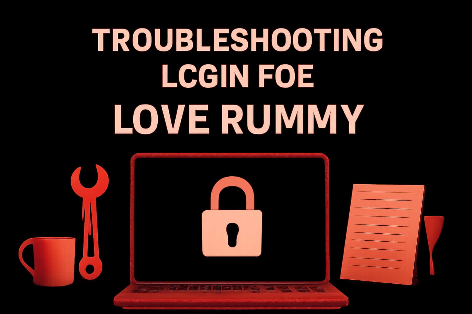Informational scene about troubleshooting login issues for the Love Rummy app.